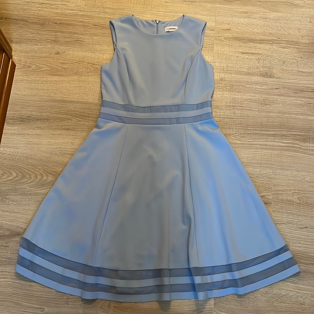 Light blue sleeveless dress by Calvin Klein size 10.